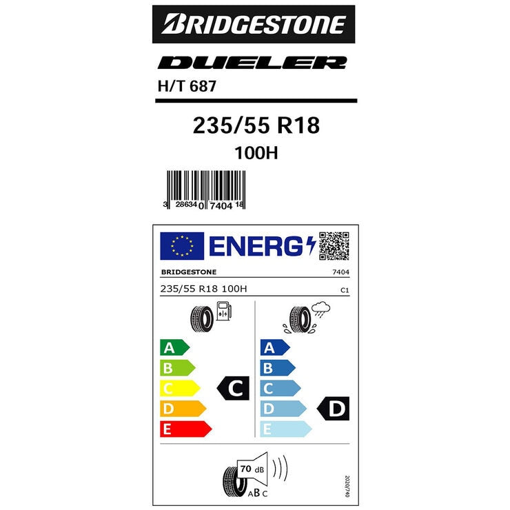Bridgestone Dueler D687 235/55 R18 tyre, UK version