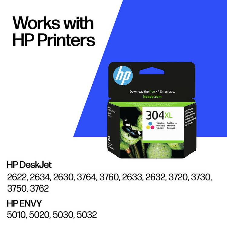 HP 304 XL colour ink cartridge high yield 7ml (British brand)