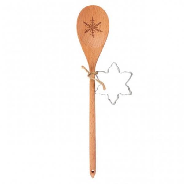 Something Different Snowflake wooden spoon set 28cm (British brand)