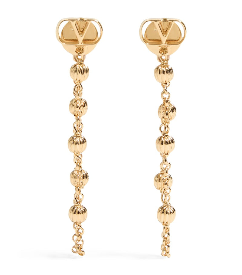 Valentino Garavani VLogo signature drop earrings brass, UK version