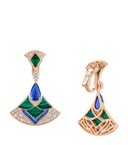 Bulgari Divas' Dream drop earrings in 18kt rose gold with sapphires and diamonds, UK version