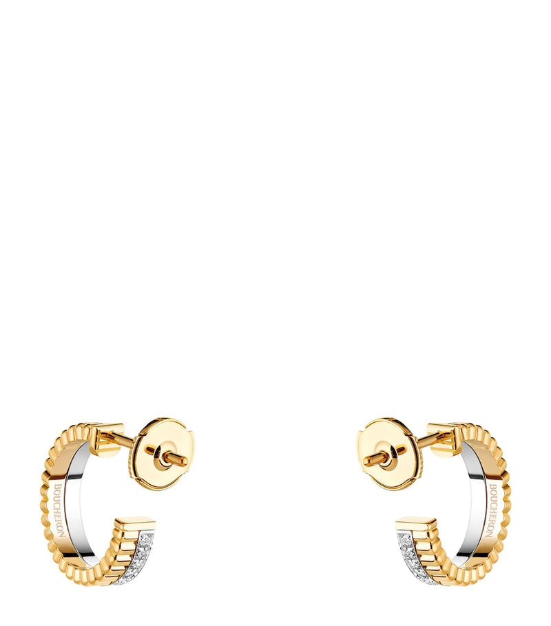 Boucheron Quatre hoop earrings 18k gold and diamonds - British product