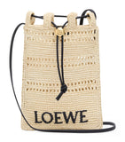 LOEWE raffia drawstring pocket bag, imported from the UK
