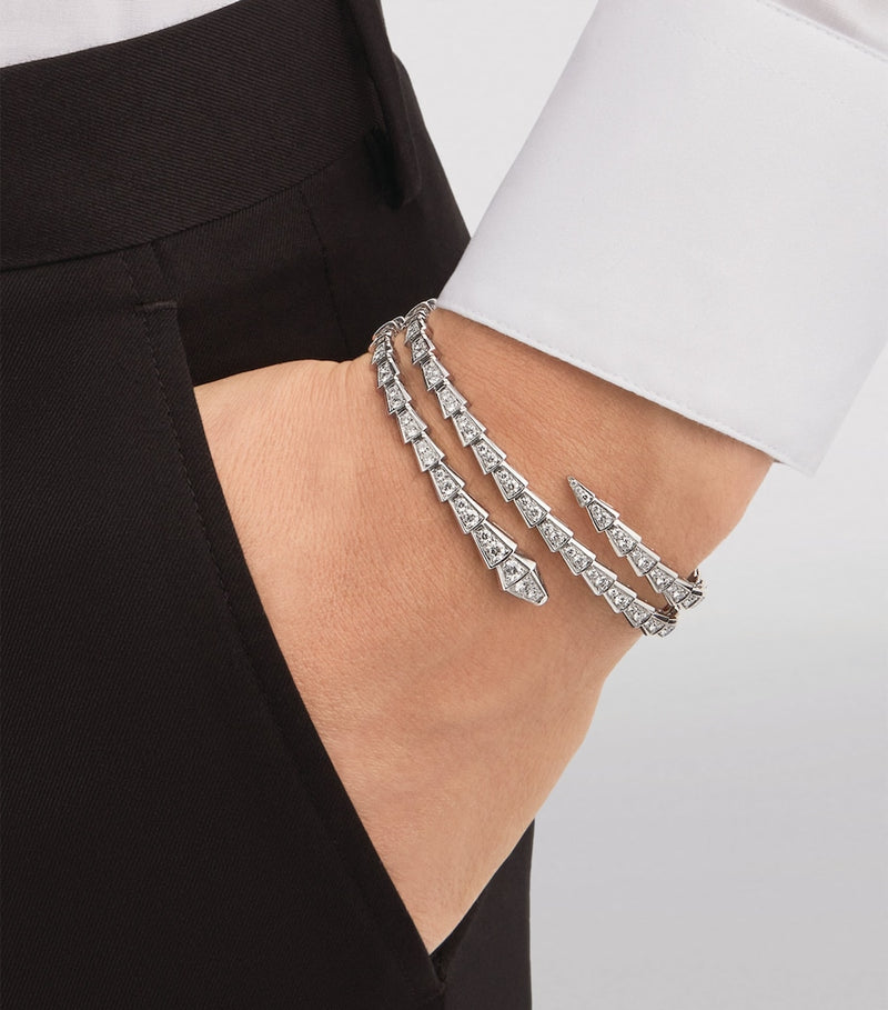 Bvlgari Small Serpenti Viper 18kt white gold diamond bracelet (British brand)