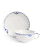 Royal Copenhagen porcelain teacup and saucer set with floral print, 200ml, imported from the UK