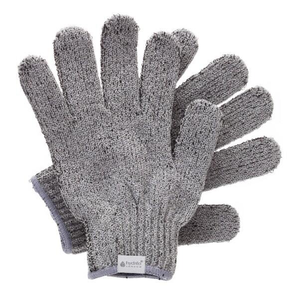 Hydrea London Carbonised Bamboo Exfoliating Shower Gloves, imported from the UK
