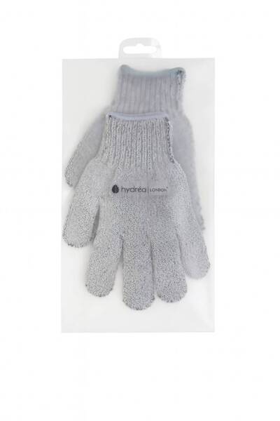 Hydrea London Carbonised Bamboo Exfoliating Shower Gloves, imported from the UK