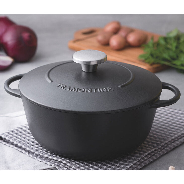 Tramontina enamelled cast iron casserole dish 24cm, imported from the UK