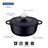 Tramontina enamelled cast iron casserole dish 24cm, imported from the UK