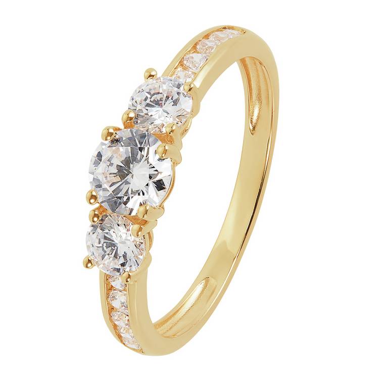 Revere 9ct gold cubic zirconia engagement ring British product
