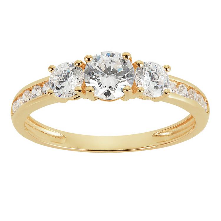 Revere 9ct gold cubic zirconia engagement ring British product