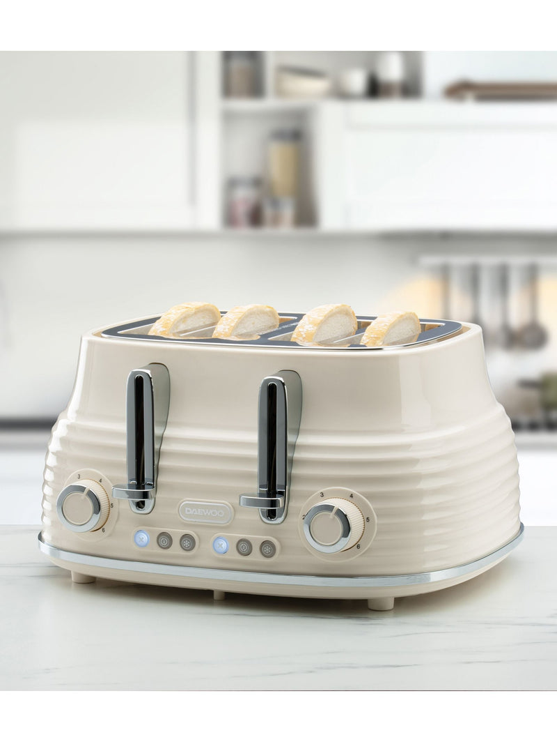 Daewoo Cream Sienna 4-slice toaster - British product