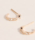 Suzanne Kalan rose gold diamond hoop earrings, imported from the UK