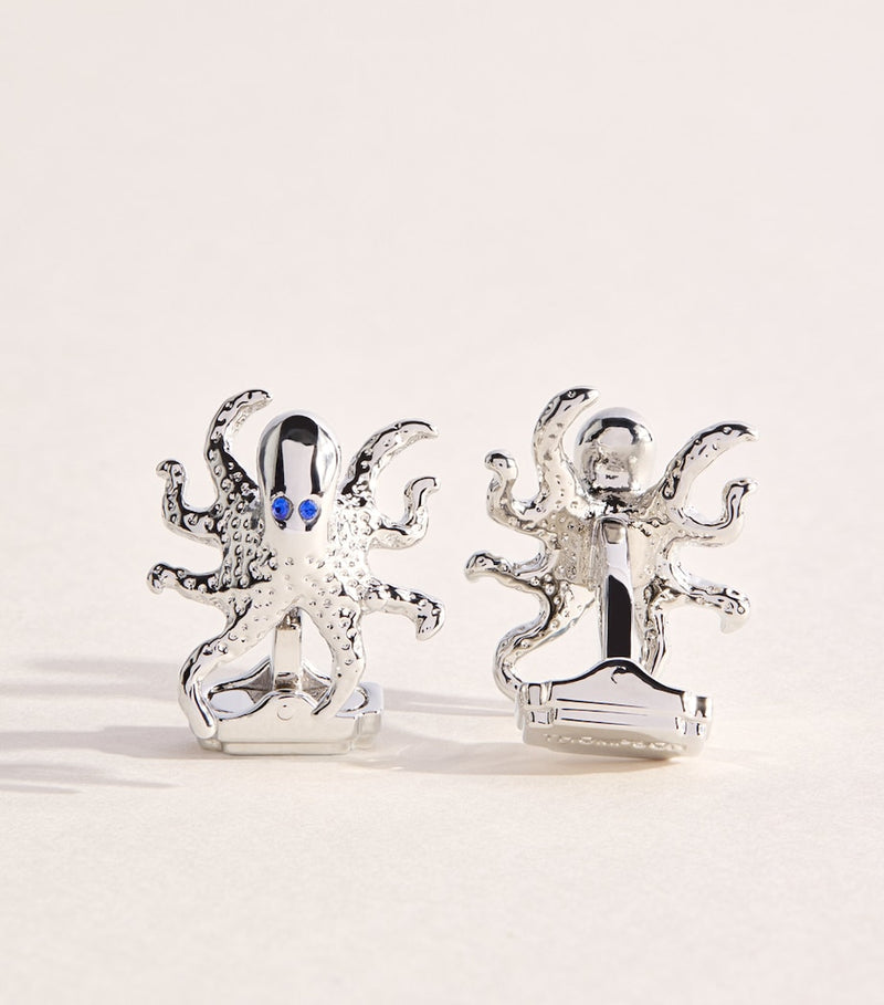 Tateossian octopus cufflinks palladium-plated Swarovski crystal (British brand)