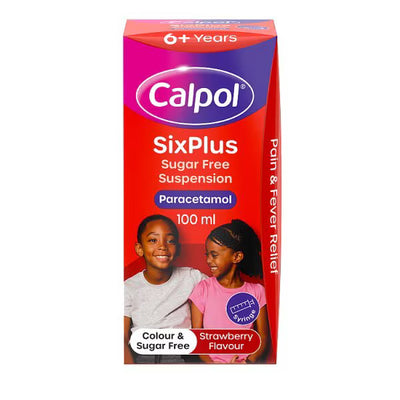Superdrug Calpol 6+ Sugar Free Strawberry Suspension 100ml- Buy online at McGrocer