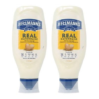Costco UK Hellmann's Real Squeezy Mayonnaise Condiment 2 x 750ml- Buy online at McGrocer
