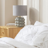 Habitat Bobble grey ceramic table lamp with linen shade, UK version