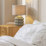 Habitat Bobble grey ceramic table lamp with linen shade, UK version
