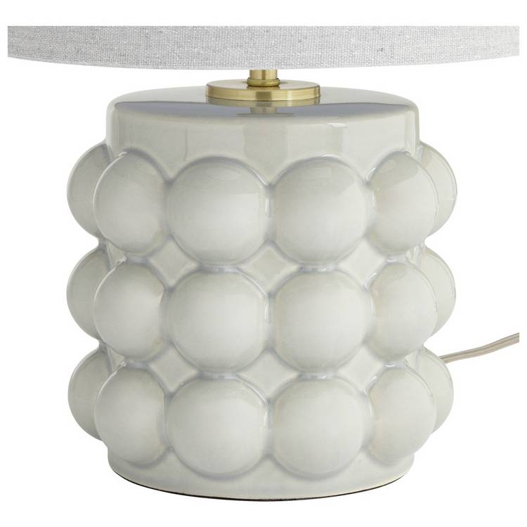 Habitat Bobble grey ceramic table lamp with linen shade, UK version