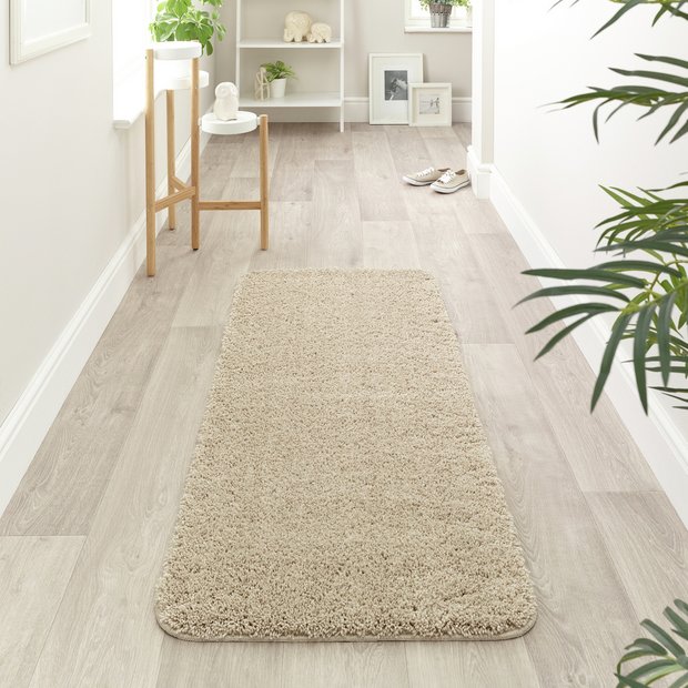 Buddy washable mat plain stone shaggy rug 67x150cm, UK version