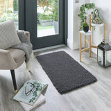 Argos Buddy Plain Charcoal Shaggy Washable Rug Mat - 60x100cm- Buy online at McGrocer