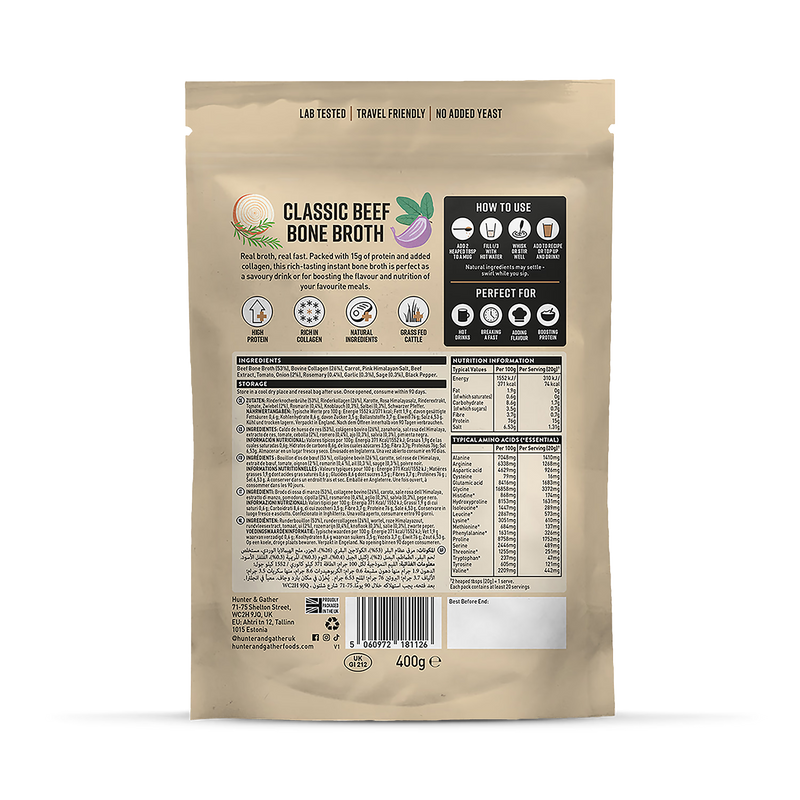 Hunter & Gather bone broth classic 400g - British product