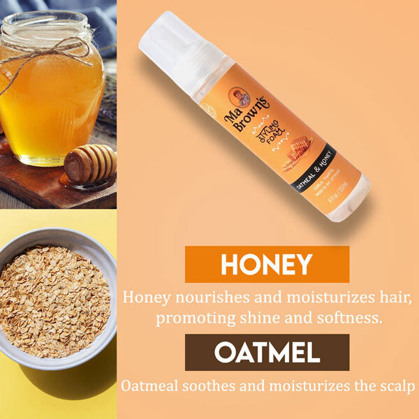 Ma Brown's Oatmeal Honey Styling Foam, imported from the UK