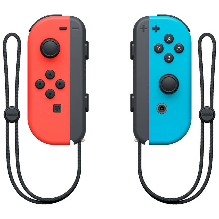 Nintendo Joy-Con controller pair neon red and blue (British brand)