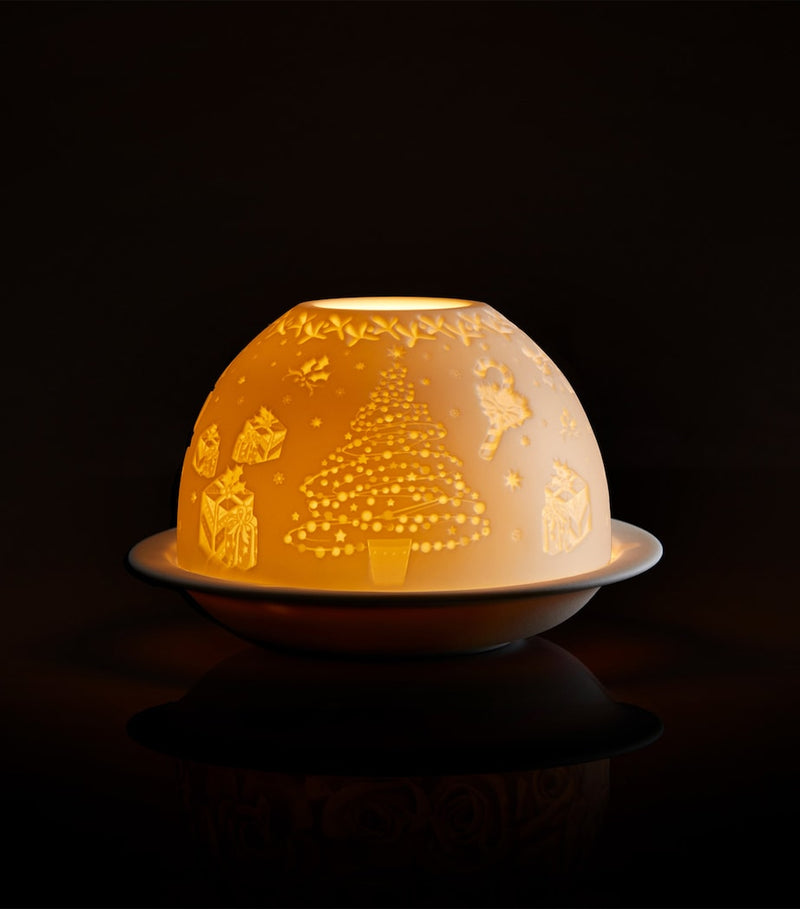 Bernardaud Festive LED Votivelight Lithophane, imported from the UK