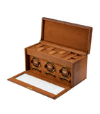WOLF Brogue triple watch winder with storage, UK version