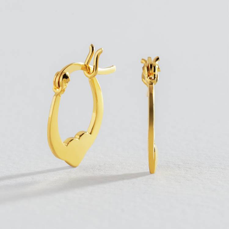 Revere heart creole hoop earrings 17mm drop (British brand)