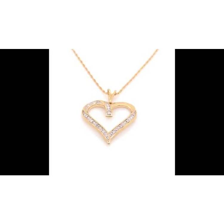 Revere diamond heart pendant necklace 9ct gold plated, imported from the UK