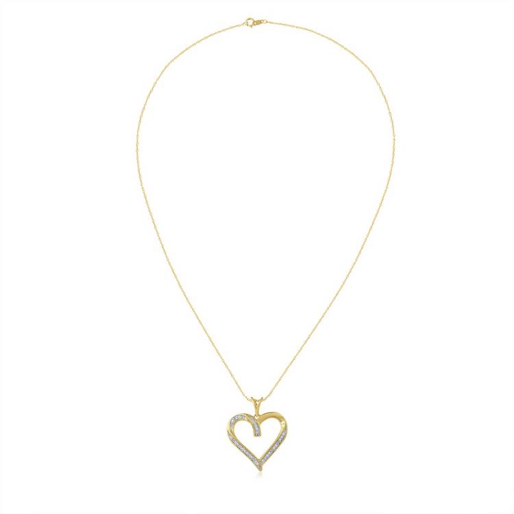 Revere diamond heart pendant necklace 9ct gold plated, imported from the UK