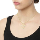 Revere diamond heart pendant necklace 9ct gold plated, imported from the UK