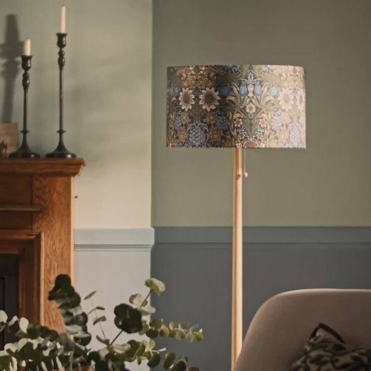 Habitat Morris & Co navy sunflower lampshade 45cm, imported from the UK