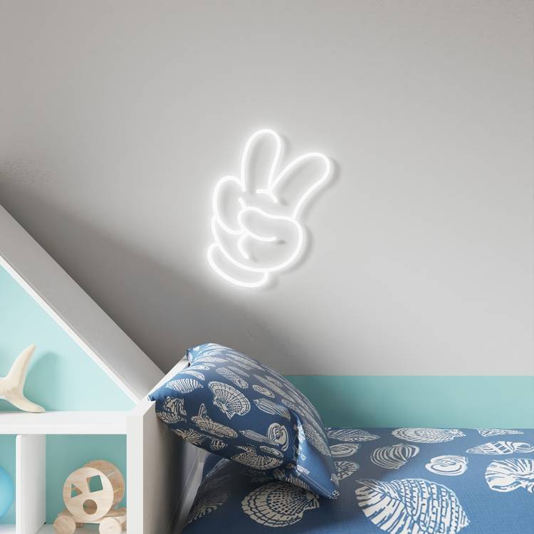 Yellowpop Disney Glove Peace LED neon sign 30cm - British product