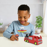 Tile Town Fire Truck Set with magnetic tiles and firefighter figure (British brand)