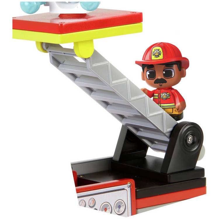 Tile Town Fire Truck Set with magnetic tiles and firefighter figure (British brand)