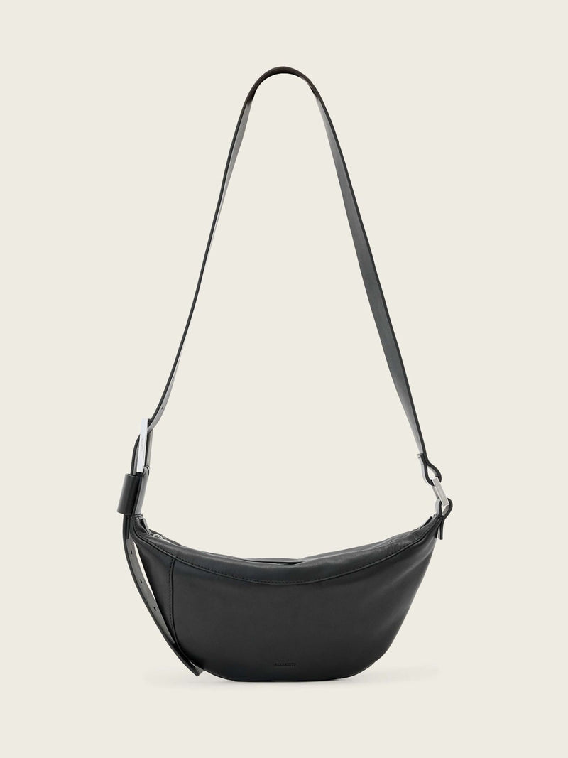AllSaints Black Luna leather cross-body bag, UK version