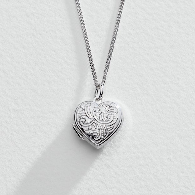 Moon & Back sterling silver heart locket, UK version