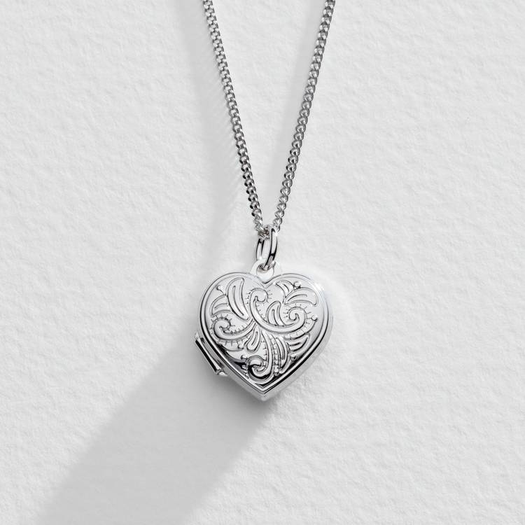 Moon & Back sterling silver heart locket, UK version