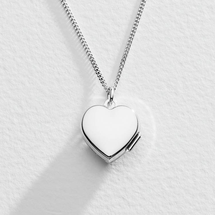 Moon & Back sterling silver heart locket, UK version