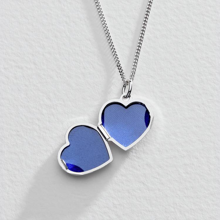 Moon & Back sterling silver heart locket, UK version