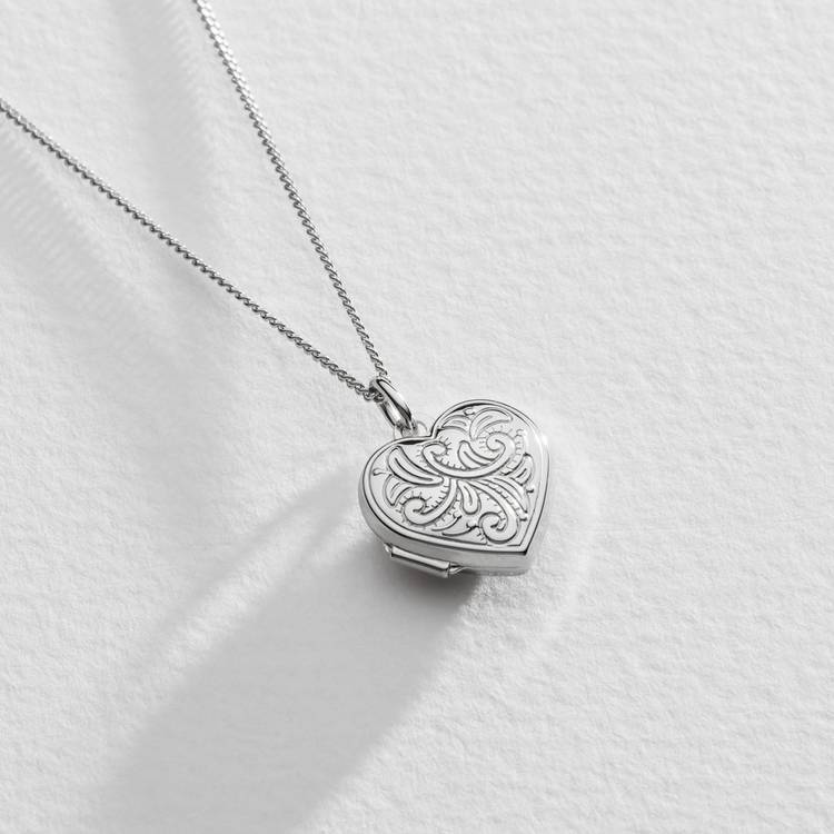 Moon & Back sterling silver heart locket, UK version