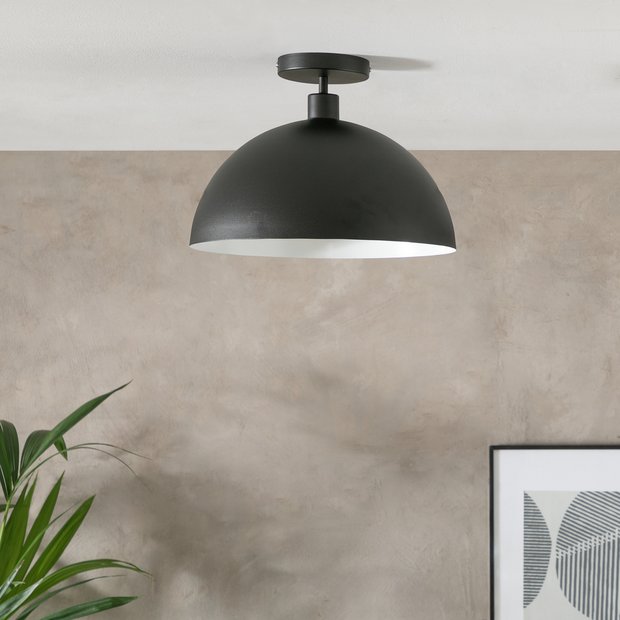 Habitat steel mushroom flush ceiling light black - British brand