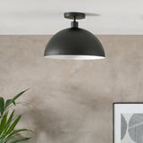 Habitat steel mushroom flush ceiling light black - British brand