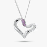 Revere pink sapphire heart pendant necklace 18in - British product