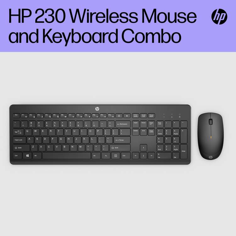 HP 230 wireless keyboard and mouse set, UK version