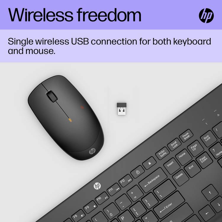 HP 230 wireless keyboard and mouse set, UK version