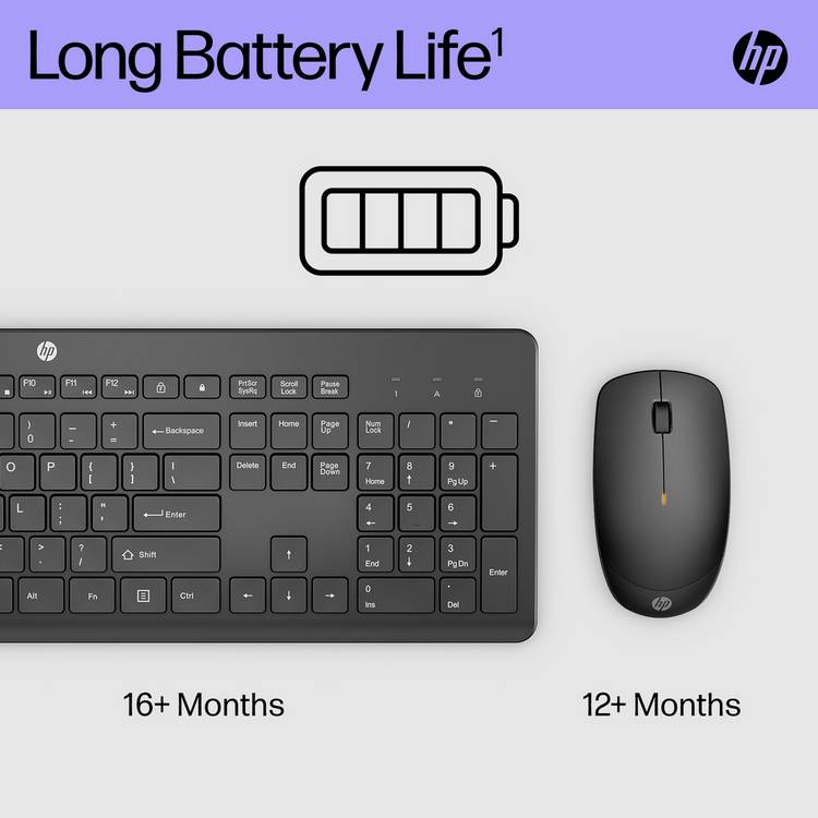 HP 230 wireless keyboard and mouse set, UK version